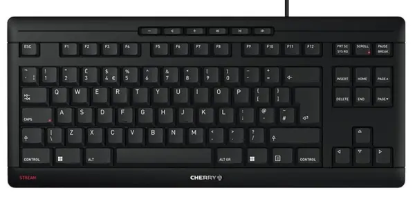 CHERRY STREAM TKL Keyboard, Light Grey, Compact, USB