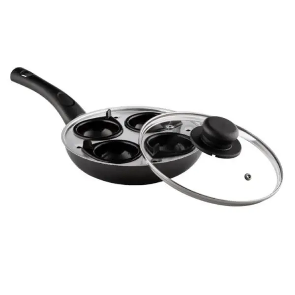 Raraion 4-Cup Aluminium Egg Poacher with Lid