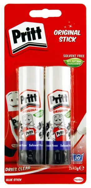 Pritt Original Glue Stick 43g 2 Pack