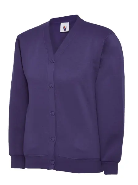 Uneek Cardigan Bambini Poliestere e Cotone, Viola, Età 5-6