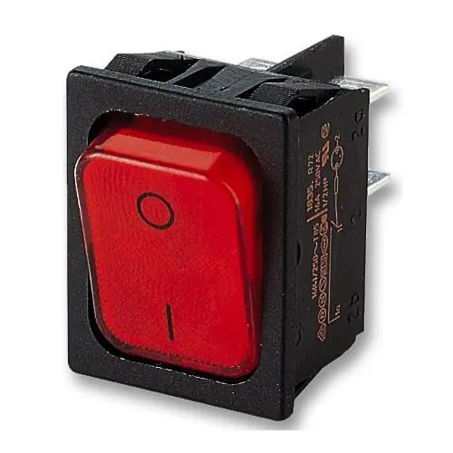 MARQUARDT 1830 Series Rocker Switch, DPST On-Off, Panel Mount - Red