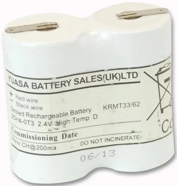 YUASA - 2,4V 4Ah Ni-Cd YU-Lite Notbeleuchtungsbatterie - Lötösen, Seitenausläs