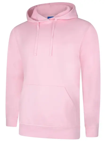 Uneek Unisex Deluxe Hooded Jumper - 60% Cotton, 40% Poly - Pink - Size S