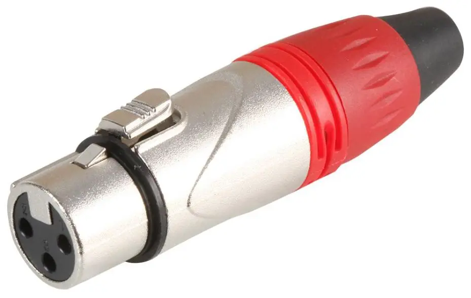 PRO SIGNAL 3 Pole XLR Socket, Silver/Red