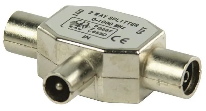 Valueline T-Splitter, Male to 2x Female, Coaxial