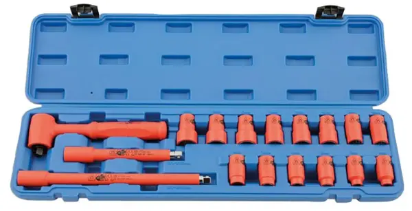 LASER 3/8 Inch Metric VDE Insulated Socket Set, 17 Piece
