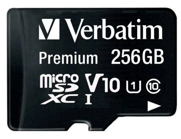 VERBATIM Premium 256GB U1 MicroSDXC Card with SD Adapter