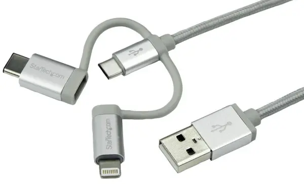 STARTECH Cabo Multi-Carregador USB 2.0 1m, Lightning/USB-C/Micro