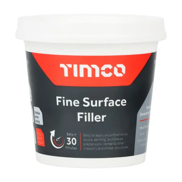 Timco Enduit de rebouchage fin, 600g, Blanc, Intérieur