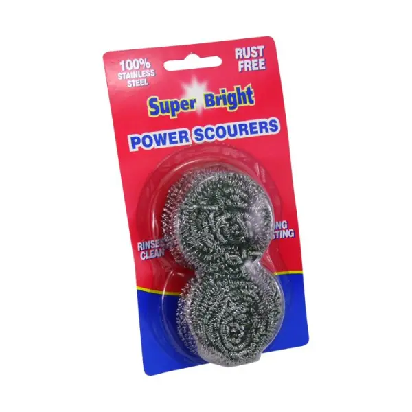 Super Bright Spiral Scourer, Stainless Steel, 2-Pack