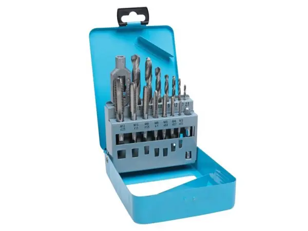 BlueSpot Tools 15-delige Boorset & Tapset, Gehard Staal