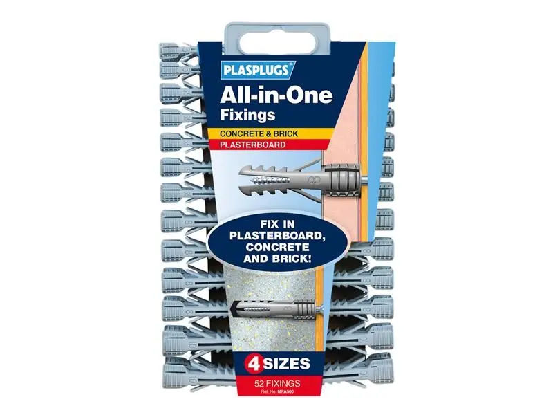 Plasplugs MFA 500 All-In-One Fixings Assorted Pack (52-Piece)