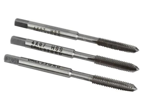 Faithfull HSS Geradrill-Gewindebohrer Set M4 x 0,7, 3-teilig