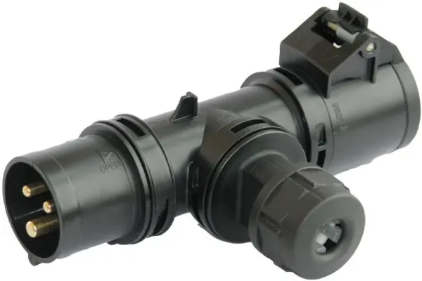 PCE - Sócmhainn T Connect Plug Socket & Cable Entry 16A 230V CEE, IP44 Dubh