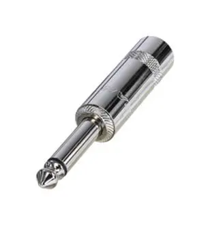 REAN 6.35mm Mono Plug, Nickel, 8mm Cable