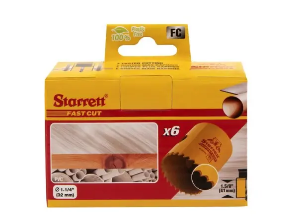 Starrett Fast Cut Bi-Metal Holesaw 32mm 6 Pack