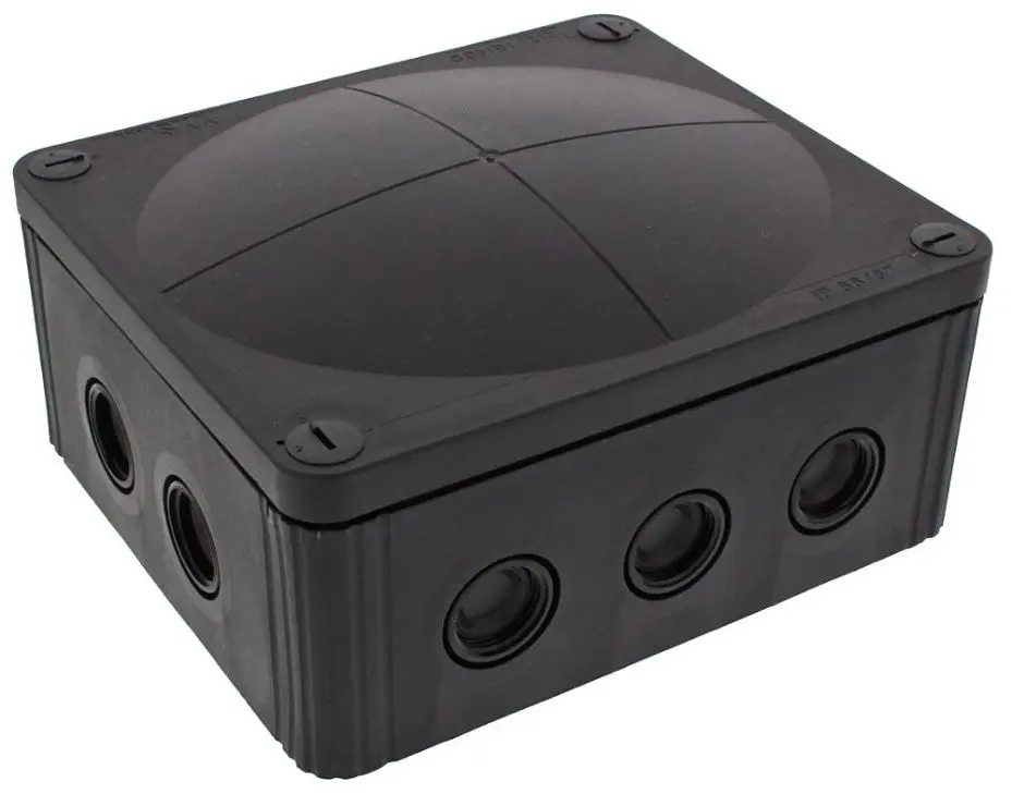 WISKA Combi 1210 Black Junction Box, IP66/67, Polypropylene