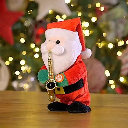 Premier Dancing Musical Saxophone Figure Santa, Battery Operated