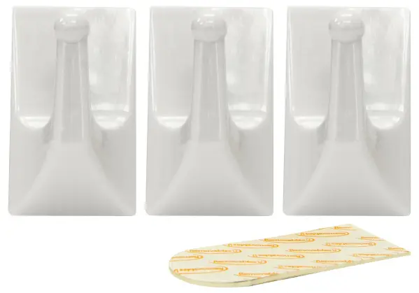 Rolson Tools Self Adhesive Hooks - White