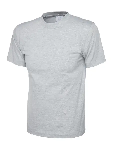 Uneek Unisex Classic T-Shirt, Cotton, Reactive Dyed, Heather Grey, 2XL