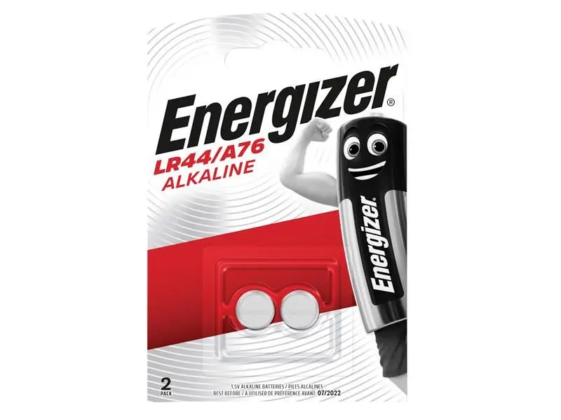Energizer® LR44 アルカリボタン電池（2個パック）