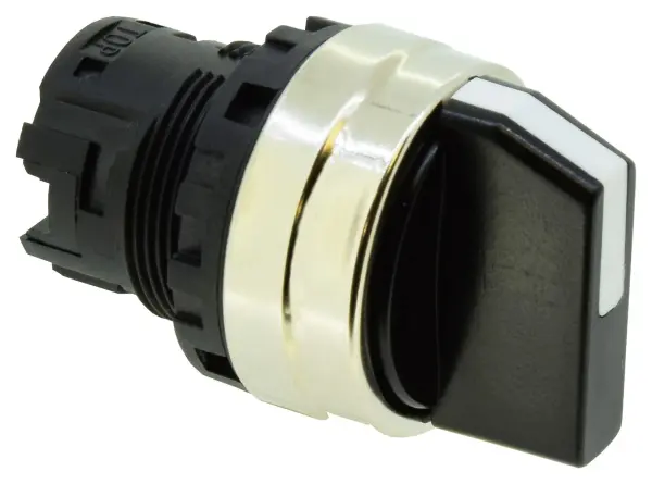 IDEC Momentary 2 Position Selector Switch, Black Metal, 22mm