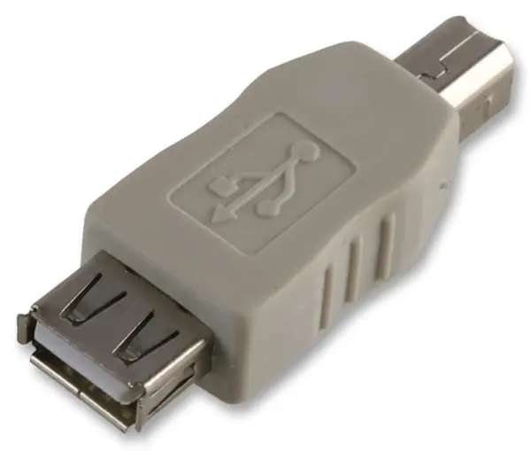 PRO POWER USB 2.0 A Socket to B Plug Adaptor, Light Grey