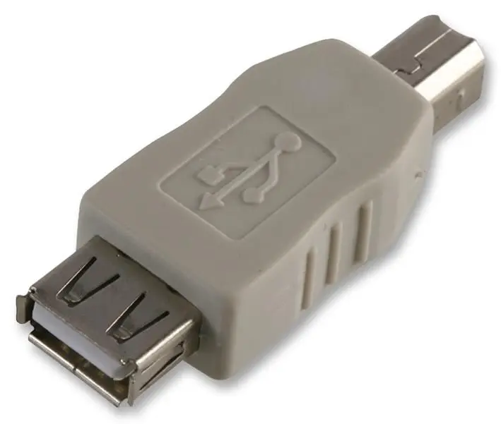 Adaptateur USB 2.0 PRO POWER Prise A vers Fiche B, Gris clair