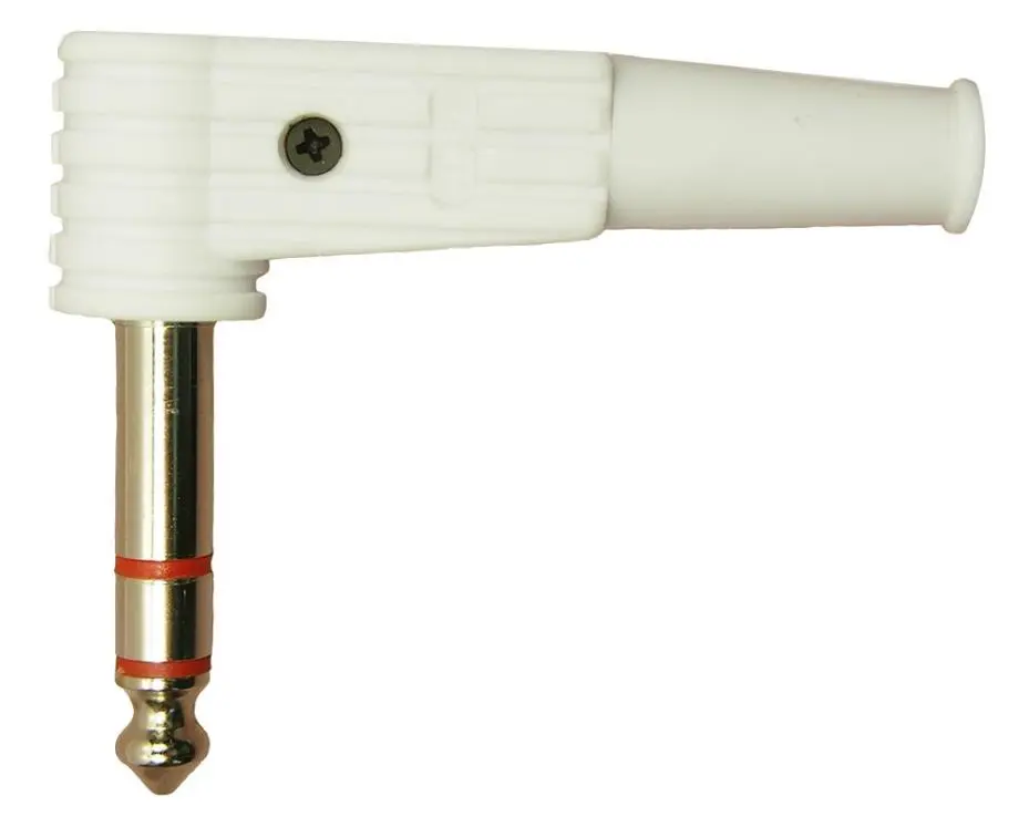 CLIFF 6.35mm Stereo Jack Plug, 90 Degree, White
