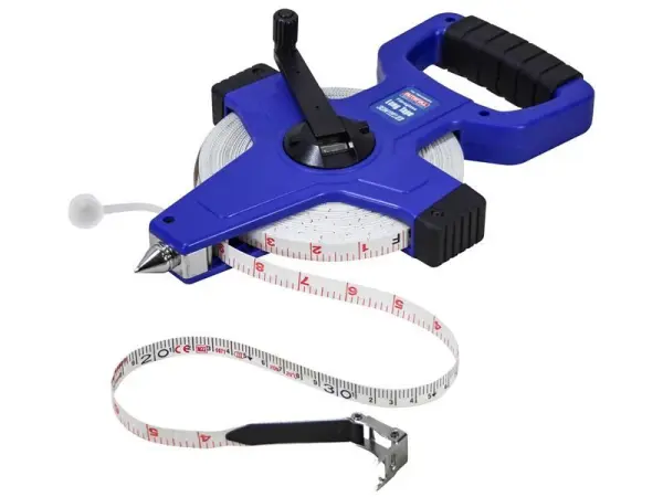 Faithfull Glasteilband 50m (Breite 13mm) mit Messhaken