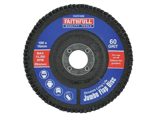 Faithfull - Schleifblatt Jumbo Flap Disc 100mm Medium