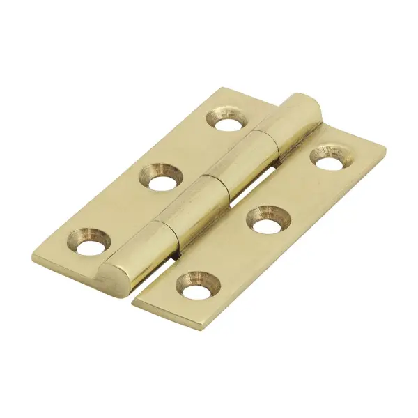 Timco Solid Brass Drawn Hinge, Polished, 50x28mm, 2-Pack
