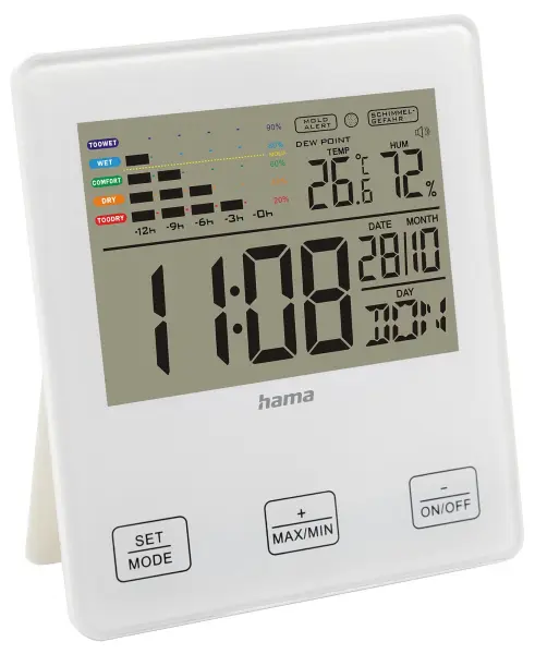 Hama Digital Thermo Hygrometer with Mould Alarm, White
