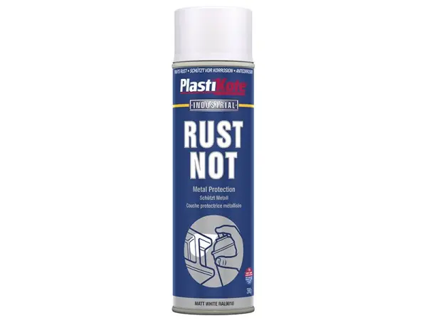 PlastiKote Rust Not Matt White Spray Paint, 500ml