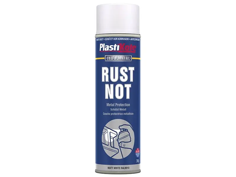 PlastiKote Rust Not Matt White Spray Paint, 500ml