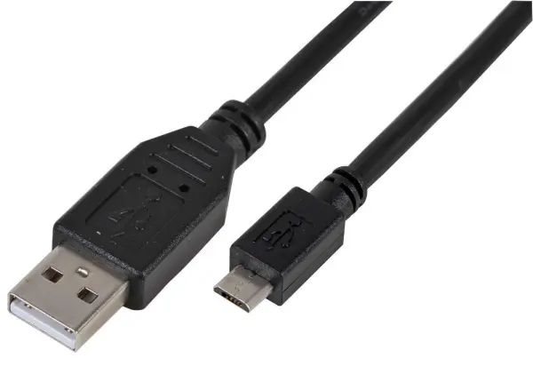 PRO SIGNAL Micro USB B to A Cable, 2m, USB 2.0, Black