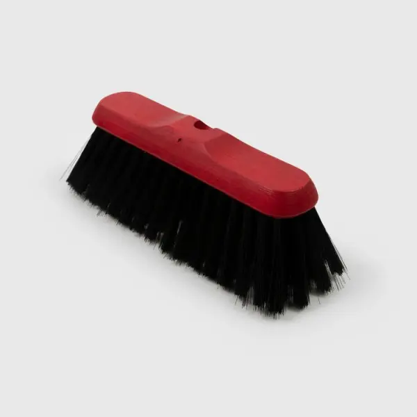 Head Only 11'' Red Synthetic & Coco Soft Sweeping Broom Head, Threaded