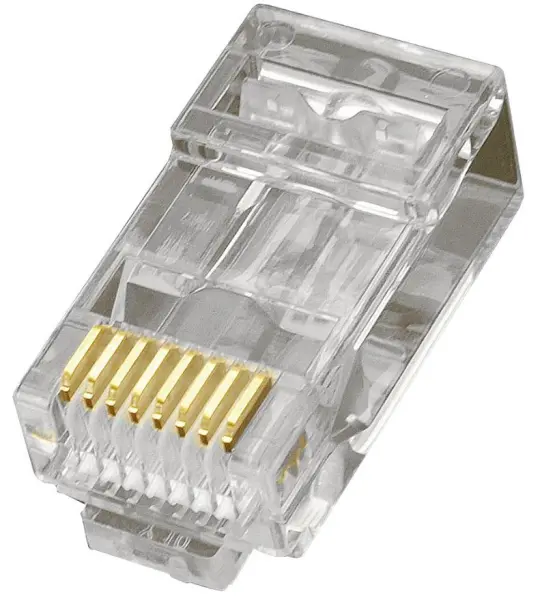 KAUDEN תקעי RJ45 ל- Cat5e, עוברים ישירות, 8P8C, חבילה של 10