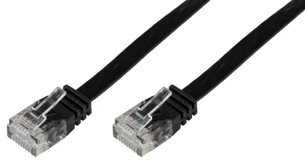 PRO SIGNAL Cat6 RJ45 UTP Flat Ethernet Patch Lead - Black 3m