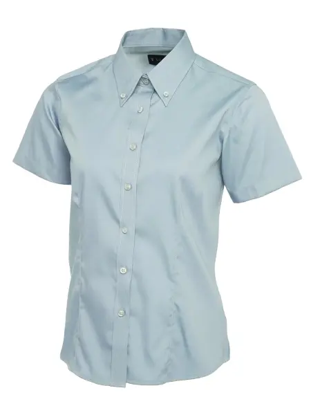 Uneek Women's Pinpoint Oxford Shirt - 70% Cotton - Light Blue, Size S