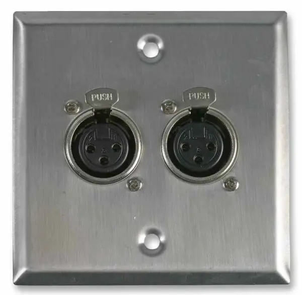 PRO SIGNAL AV Wall Plate with Dual Female XLR Sockets