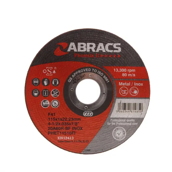 Abracs Phoenix Disco da Taglio Extra Sottile per Metallo - 115mm x 1mm (Confez.