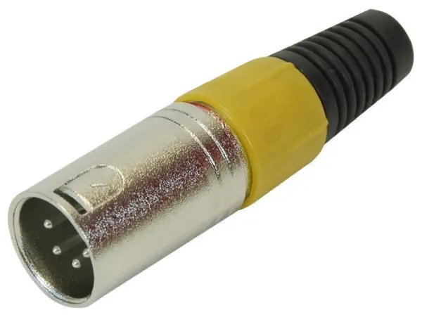 PRO SIGNAL Connecteur XLR 4 pôles avec capot de protection jaune