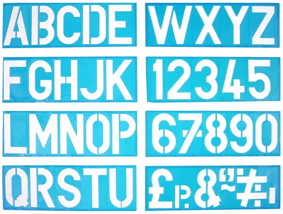 MAJOR BRUSHES - Lot de 8 pochoirs 100mm