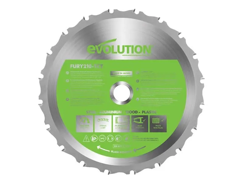 Evolution FURY® Multi-Purpose TCT Circular Saw Blade 210x25.4mm