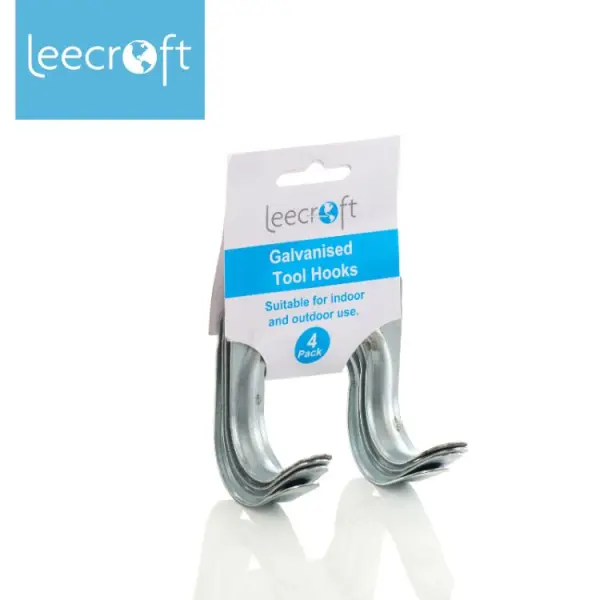 Leecroft Galvanised Tool Hooks Medium 4 Pack