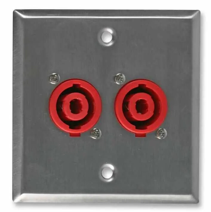 Pro Signal Wall Plate with 2 x 4-Pole Speaker Sockets