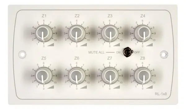 CLOUD 8-Zone Remote Volume Control Plate with Mute All Function