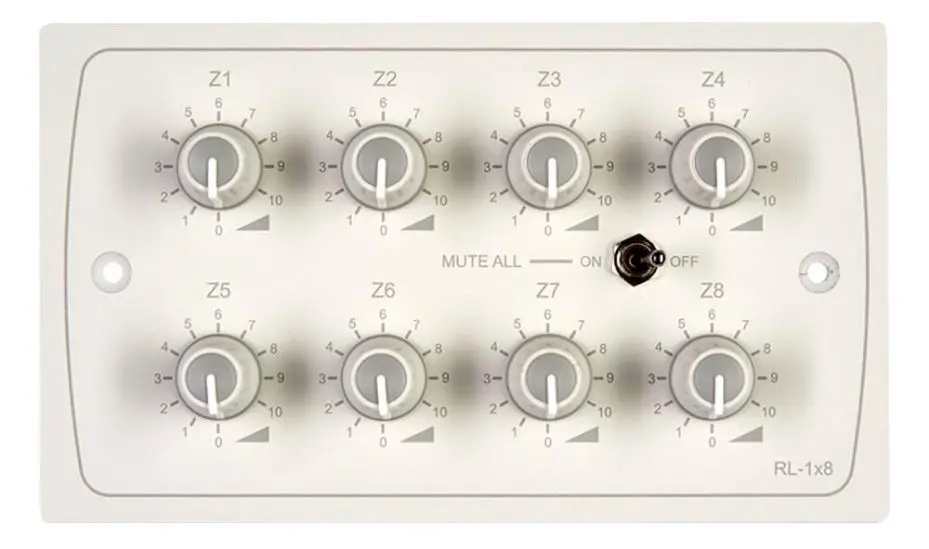 CLOUD 8-Zone Remote Volume Control Plate with Mute All Function