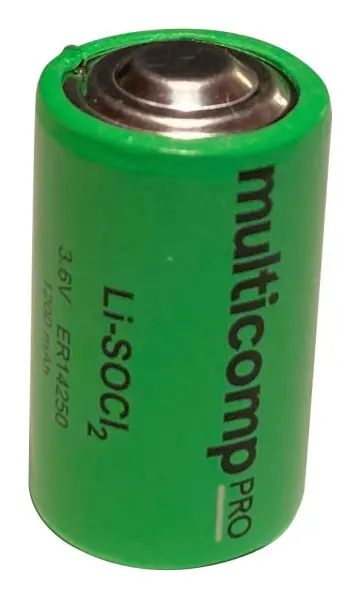 Multicomp Pro 1/2AA 3.6V 1.2Ah Lithium Thionyl Chloride Battery Pack of 1